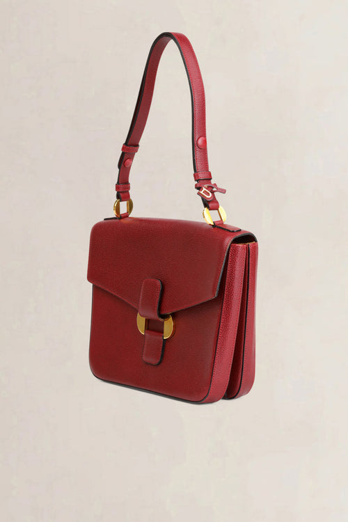 Delvaux Rosso Citoyen Shoulder Bag