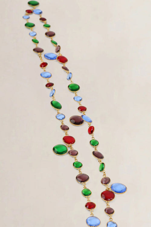 Red/Green/Blue Poured Glass Necklace