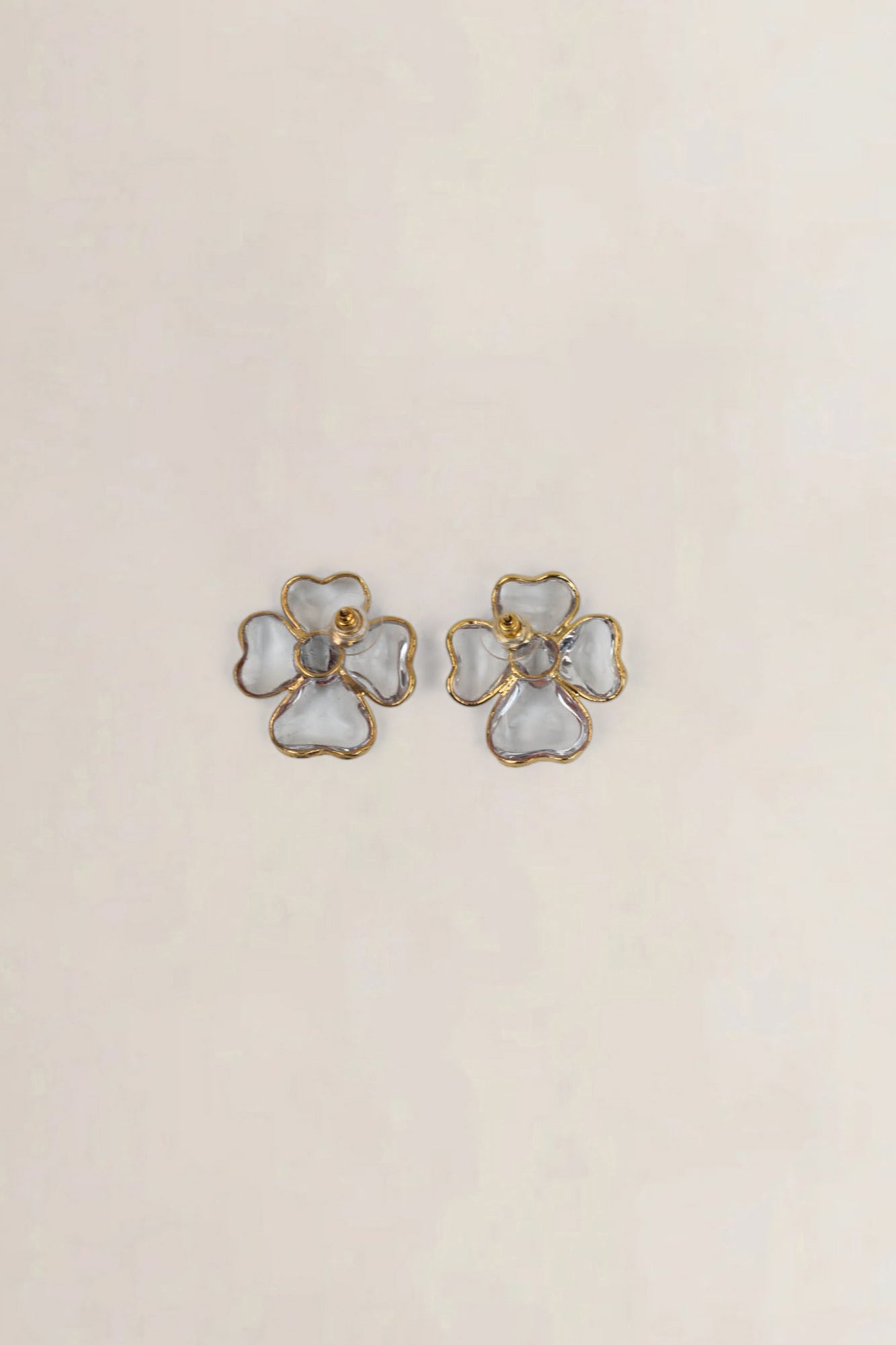 Transparent Flower Clip-On Earrings