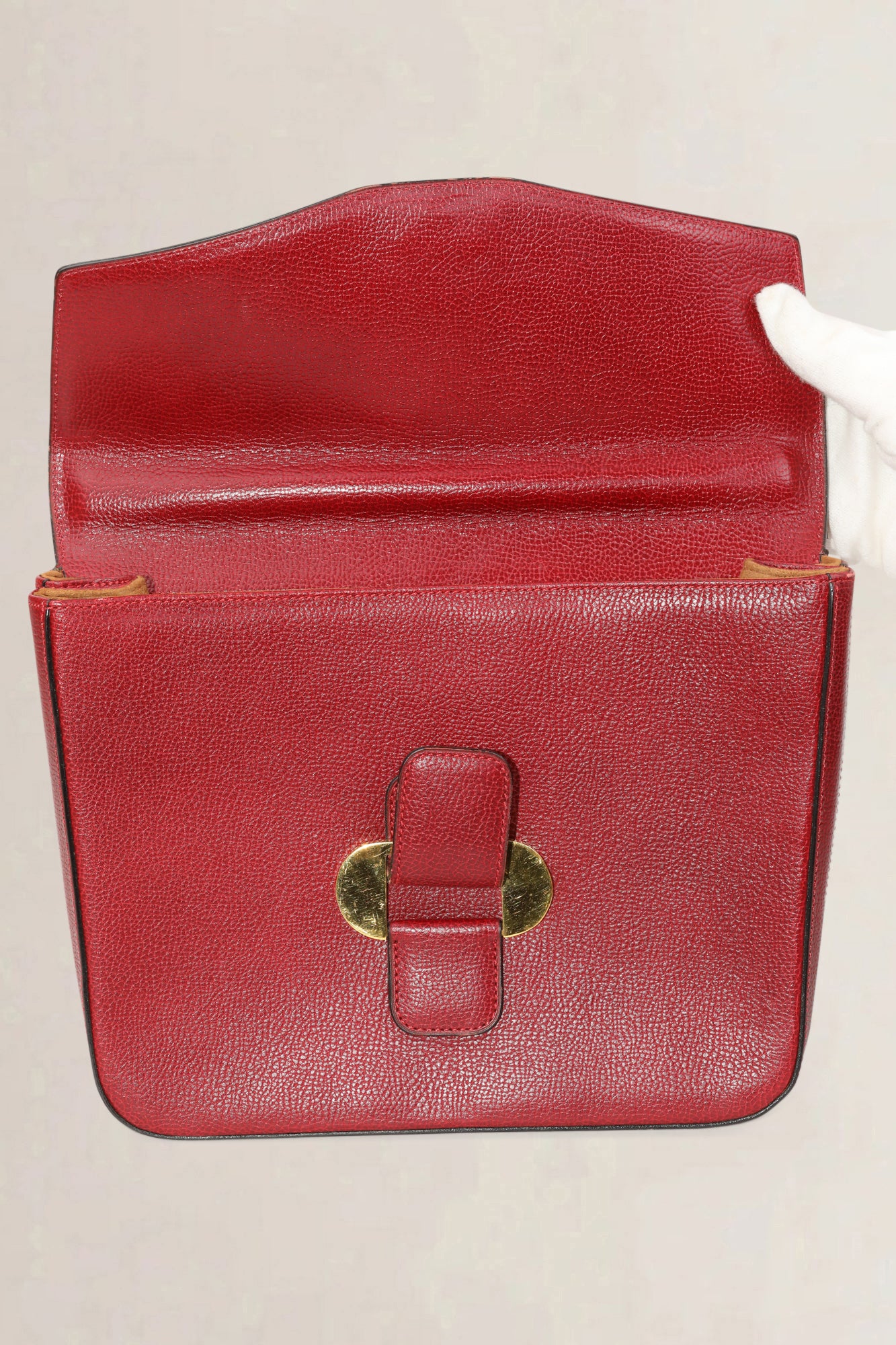 Delvaux Rosso Citoyen Shoulder Bag