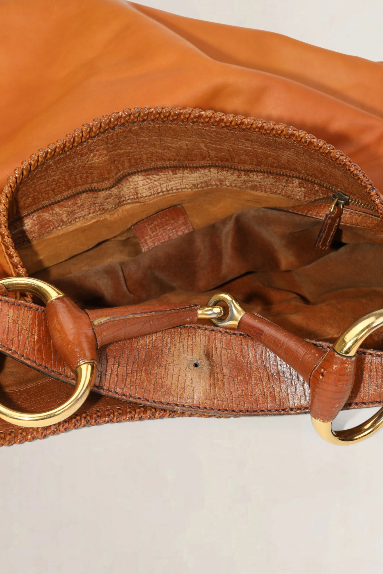 Gucci Brown Leather Horsebit Hobo Bag