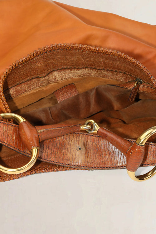 Gucci Brown Leather Horsebit Hobo Bag