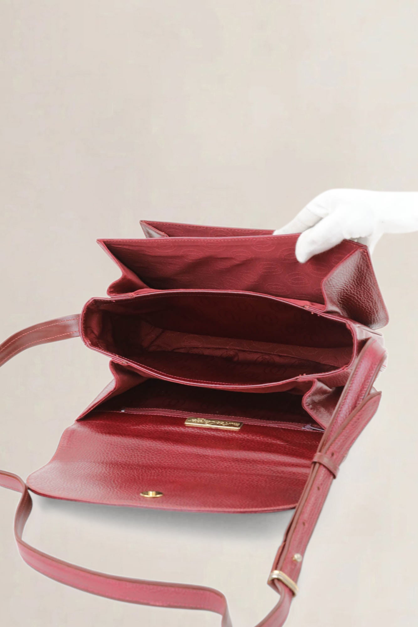 Cartier Vintage Burgundy Crossbody Bag