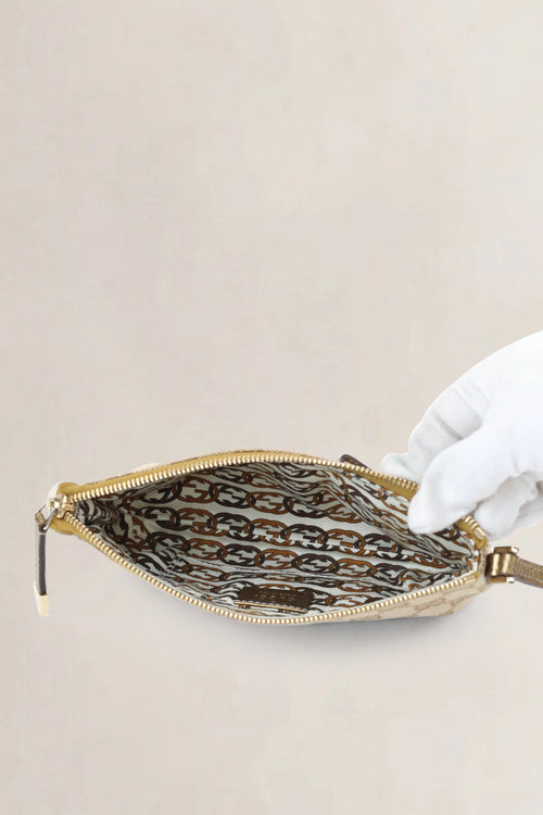 Gucci Brown Monogram Wrist Clutch