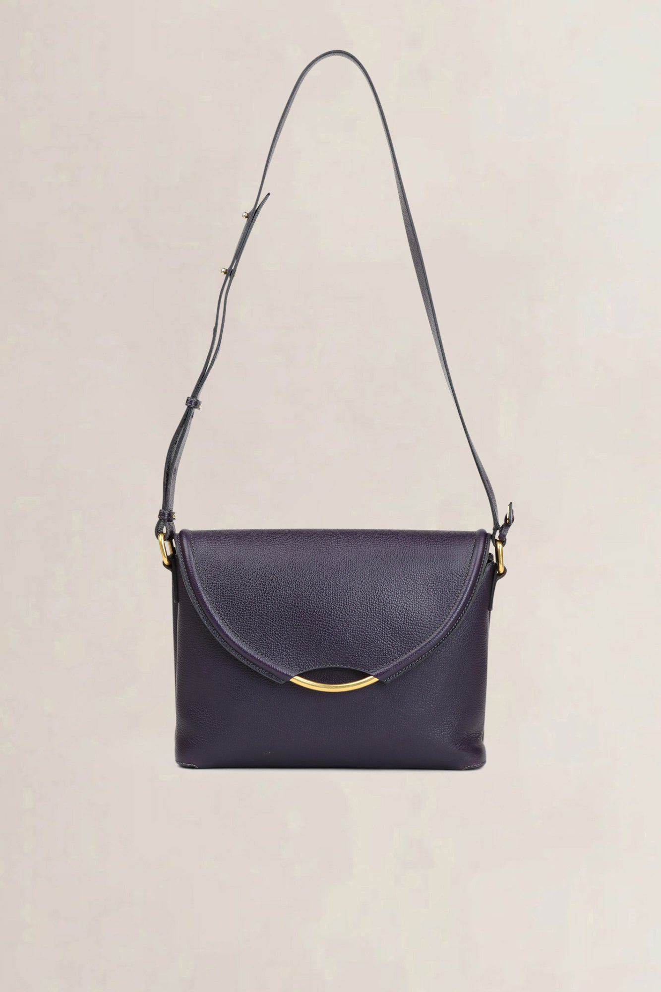 Sac bandoulière Delvaux Eclair en cuir violet