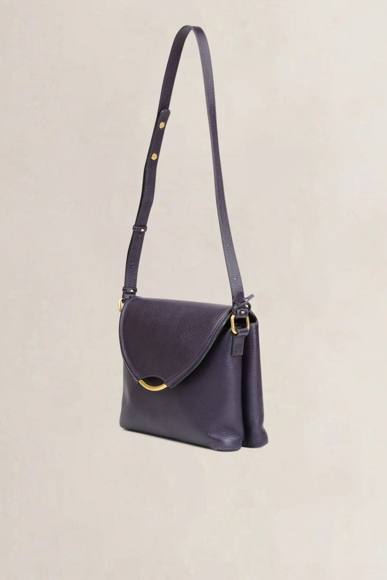 Sac bandoulière Delvaux Eclair en cuir violet