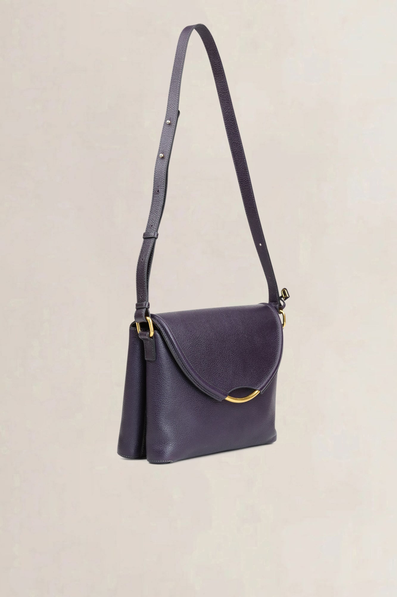 Sac bandoulière Delvaux Eclair en cuir violet