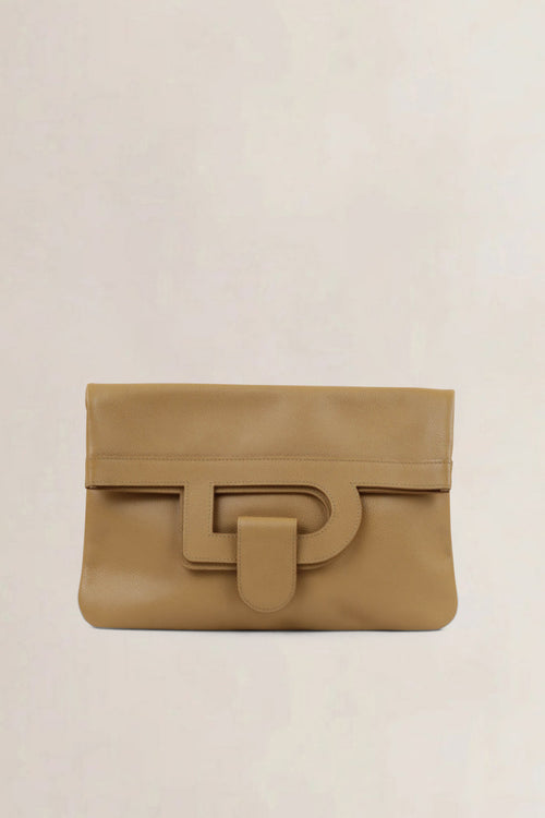 Delvaux Camel Ancre Clutch