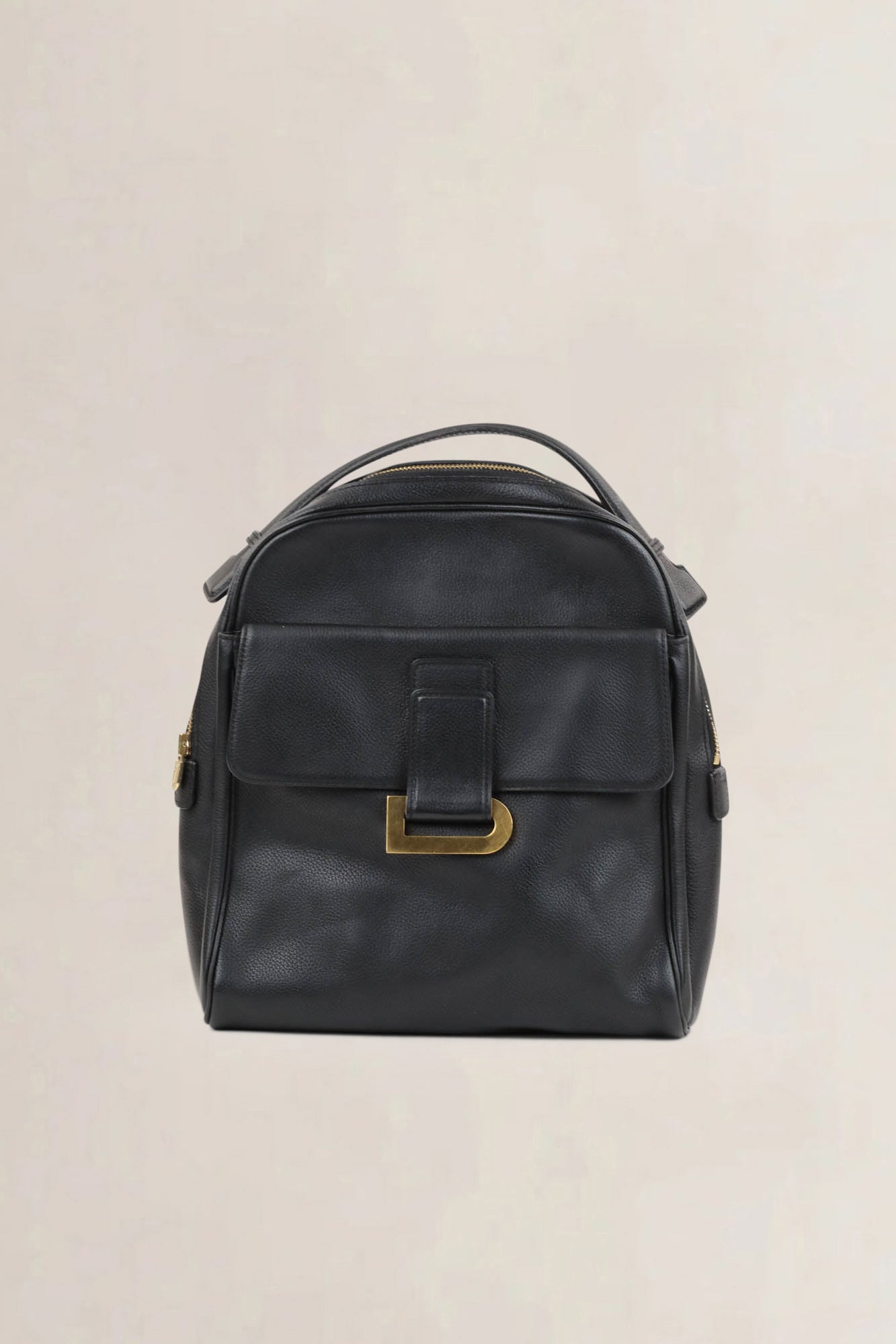Delvaux Black Leather Onde Backpack