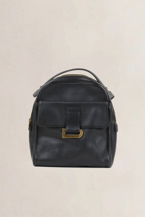 Delvaux Black Leather Onde Backpack