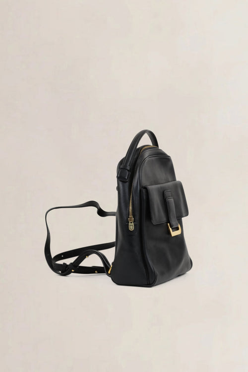Delvaux Black Leather Onde Backpack