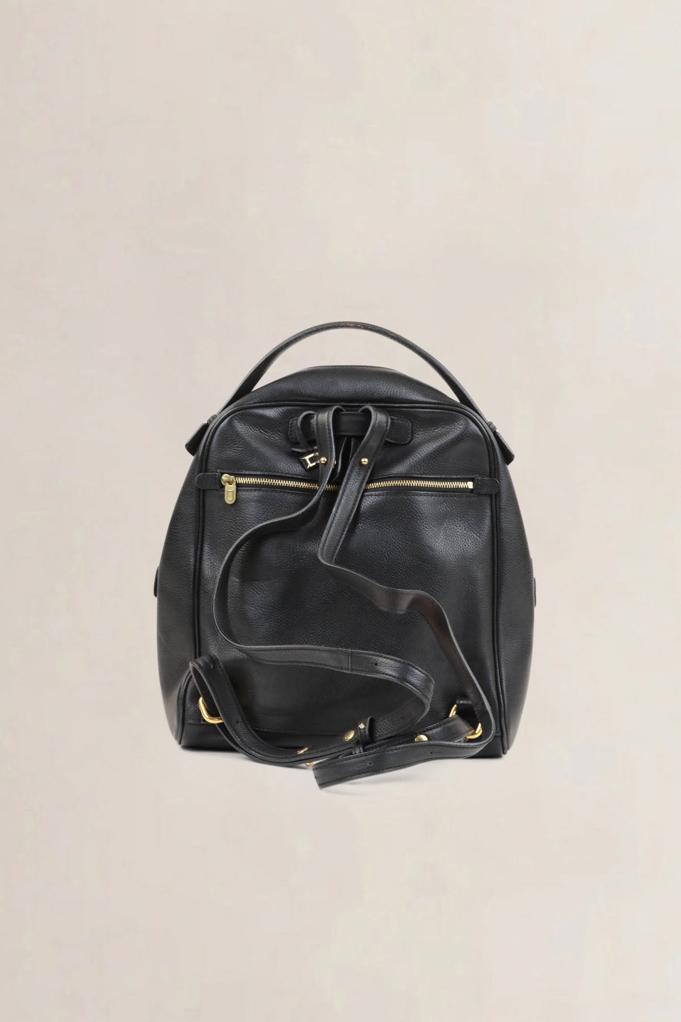 Delvaux Black Leather Onde Backpack
