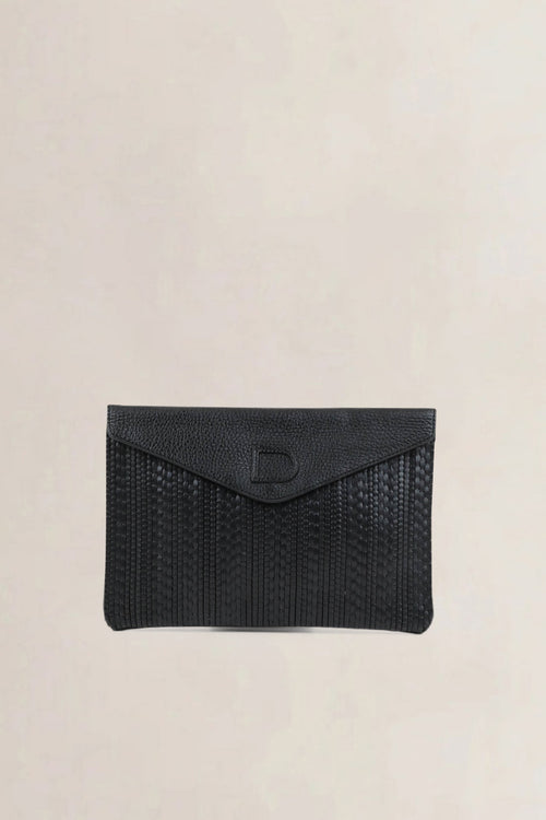 Delvaux Black Toile De Cuir Clutch