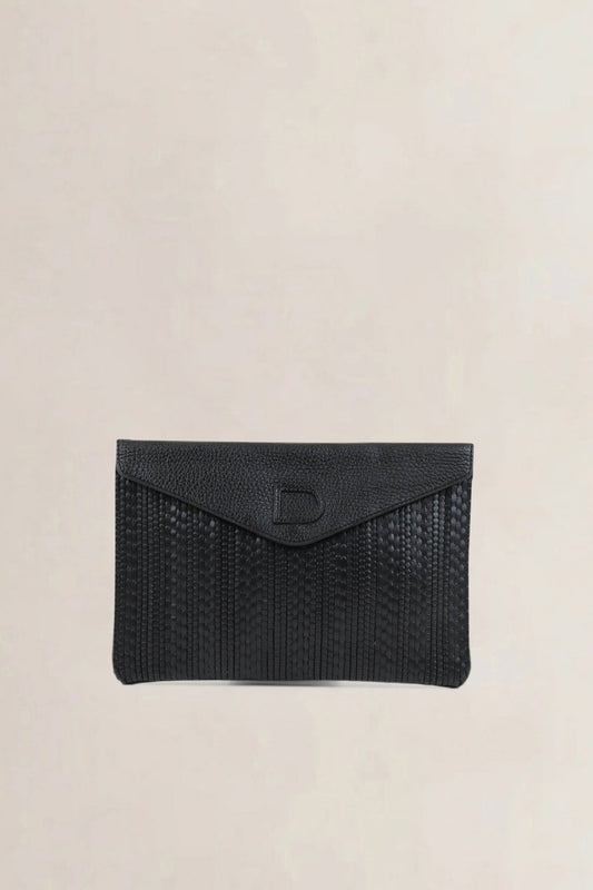 Delvaux Black Toile De Cuir Clutch