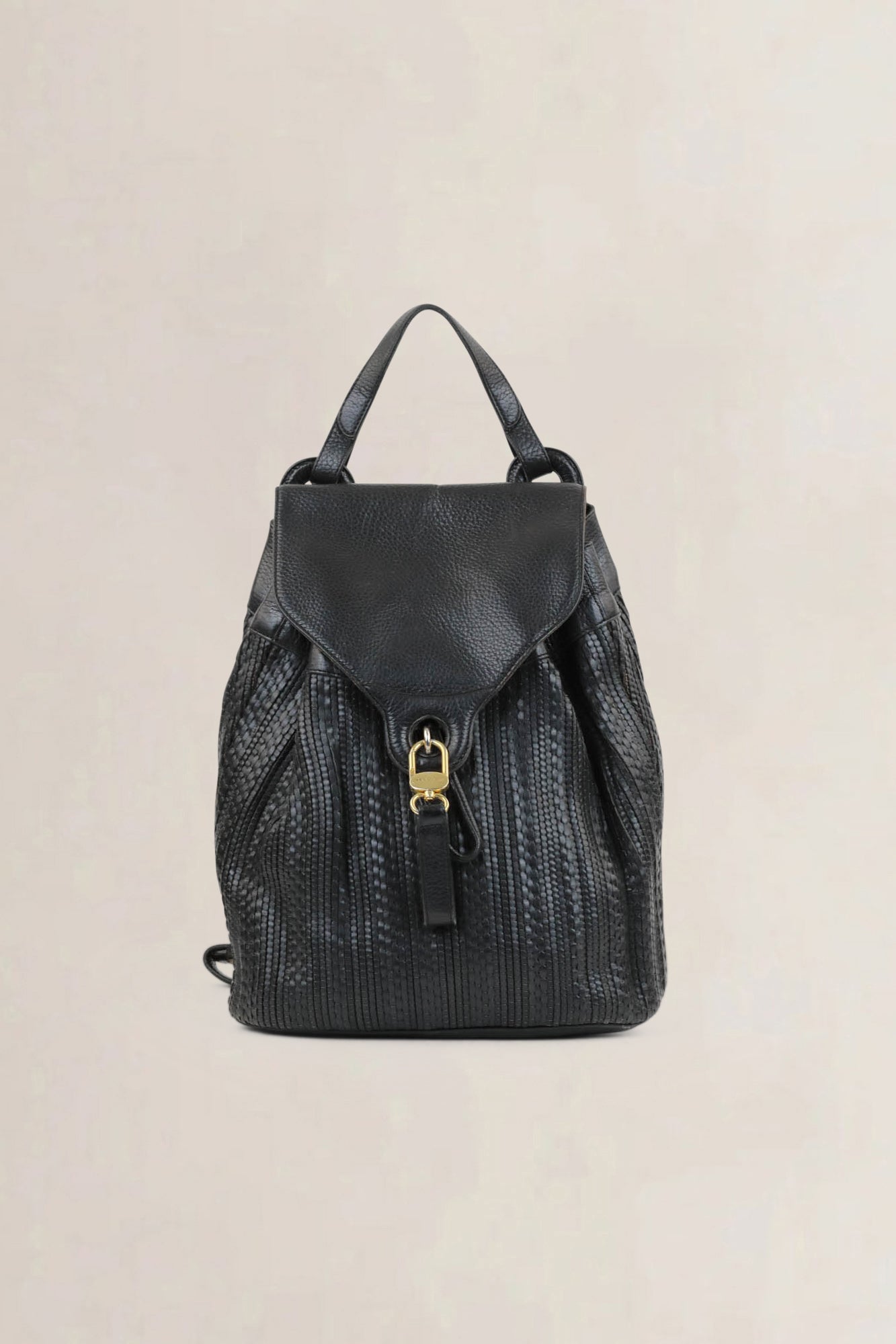 Delvaux Black Soleil Toile De Cuir Backpack