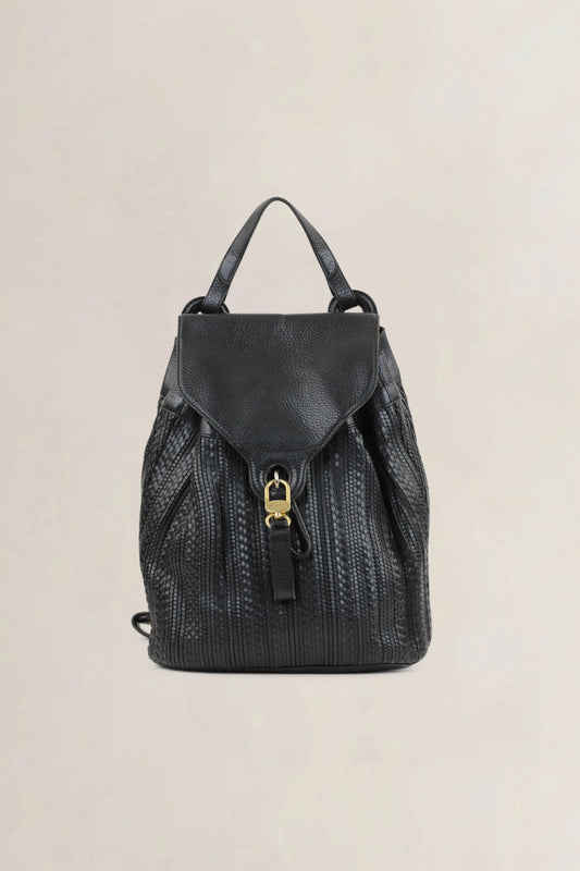 Delvaux Black Soleil Toile De Cuir Backpack