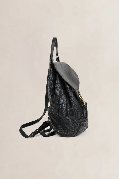 Delvaux Black Soleil Toile De Cuir Backpack