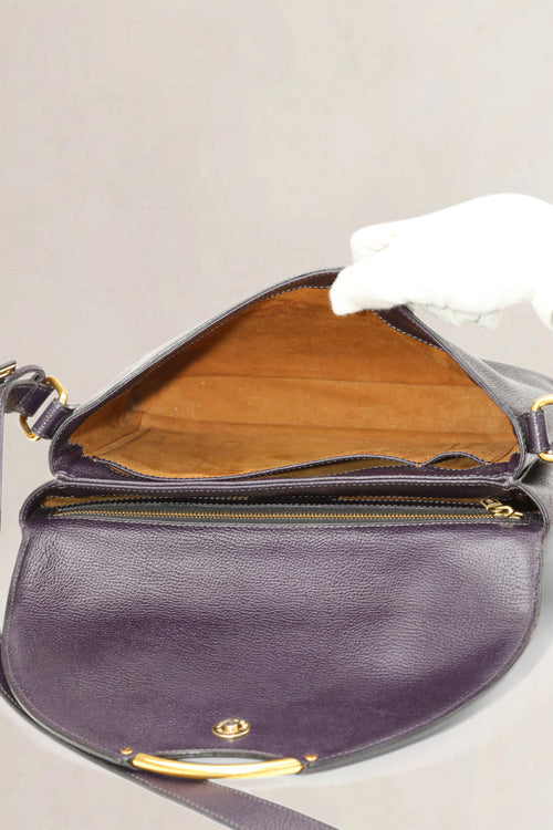 Sac bandoulière Delvaux Eclair en cuir violet