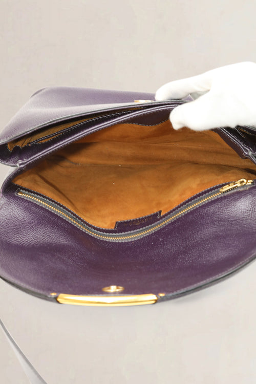 Sac bandoulière Delvaux Eclair en cuir violet