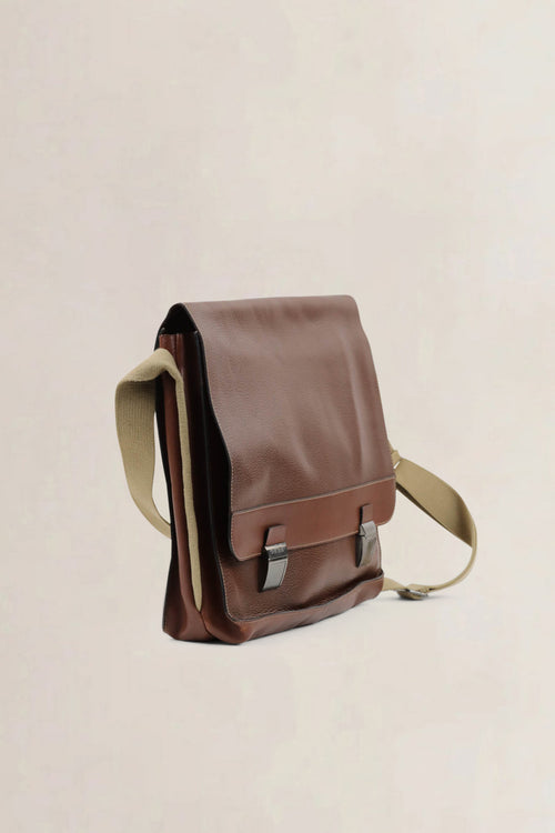 Deux de Delvaux Brown Messenger Bag
