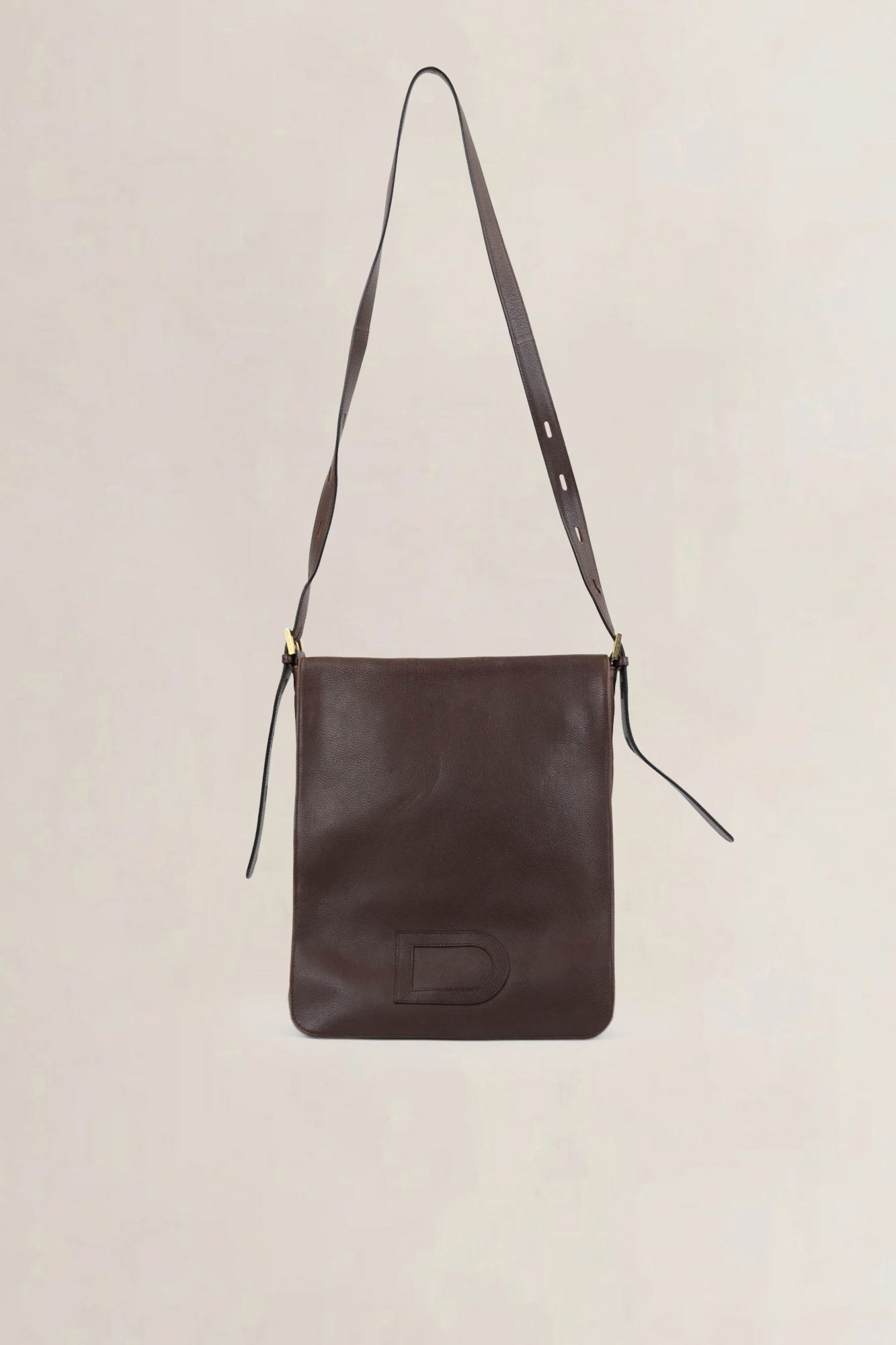 Delvaux Brown Le Louise Baudrier Shoulder Bag