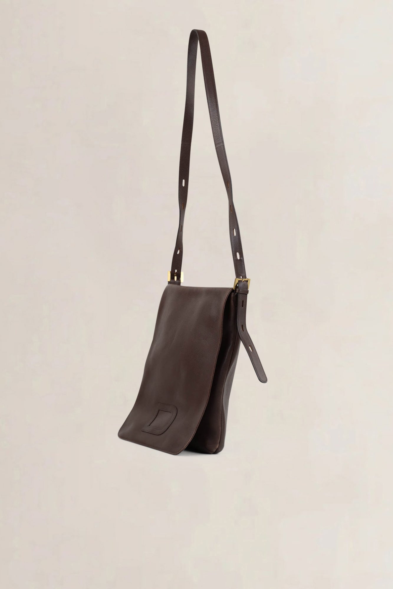 Delvaux Brown Le Louise Baudrier Shoulder Bag