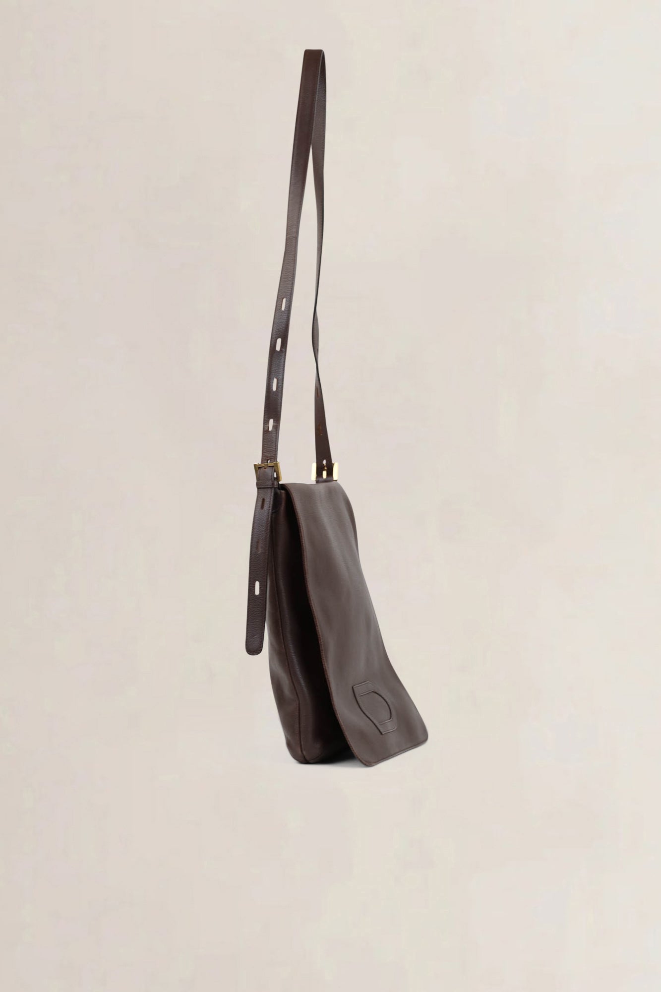 Delvaux Brown Le Louise Baudrier Shoulder Bag