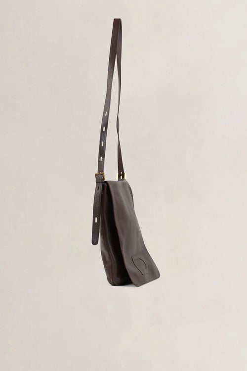 Delvaux Brown Le Louise Baudrier Shoulder Bag
