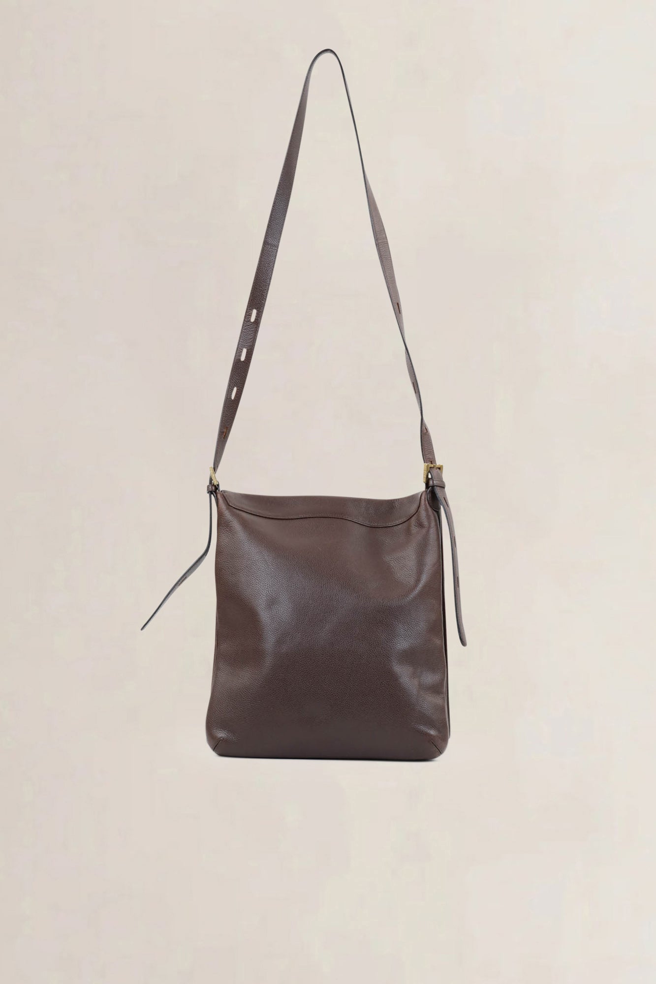 Delvaux Brown Le Louise Baudrier Shoulder Bag