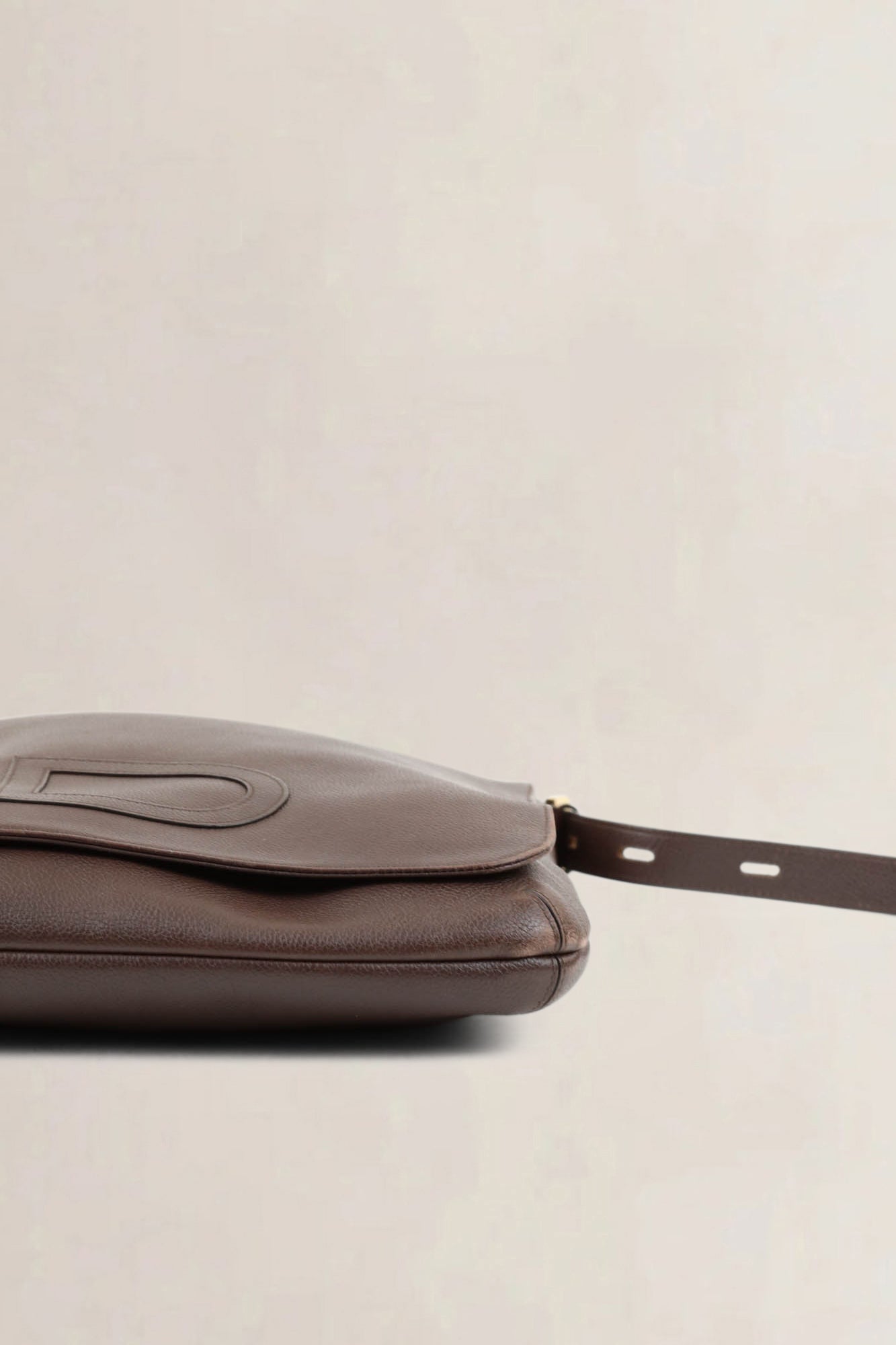 Delvaux Brown Le Louise Baudrier Shoulder Bag