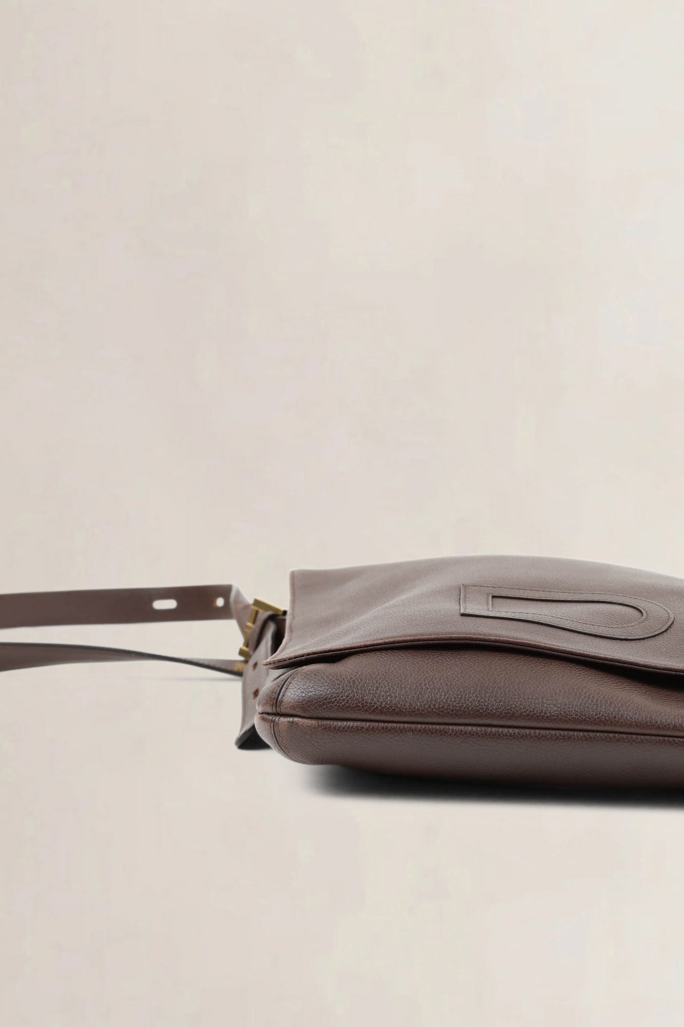 Delvaux Brown Le Louise Baudrier Shoulder Bag