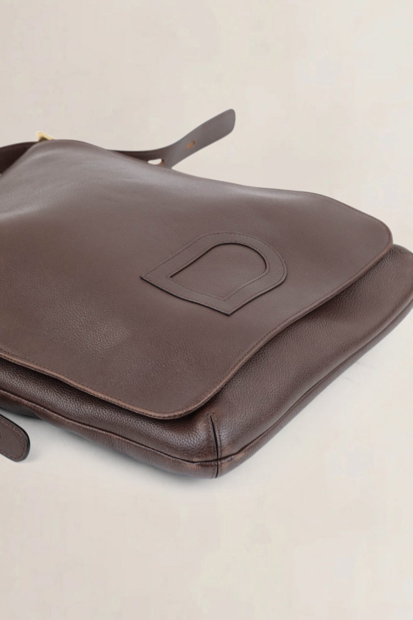 Delvaux Brown Le Louise Baudrier Shoulder Bag