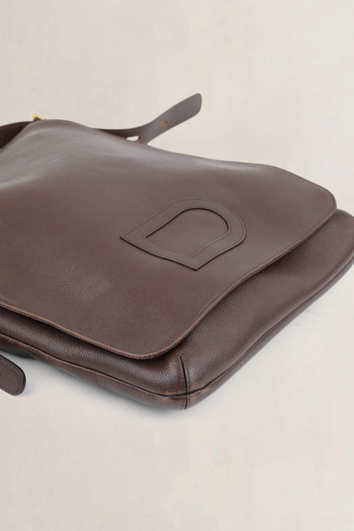 Delvaux Brown Le Louise Baudrier Shoulder Bag