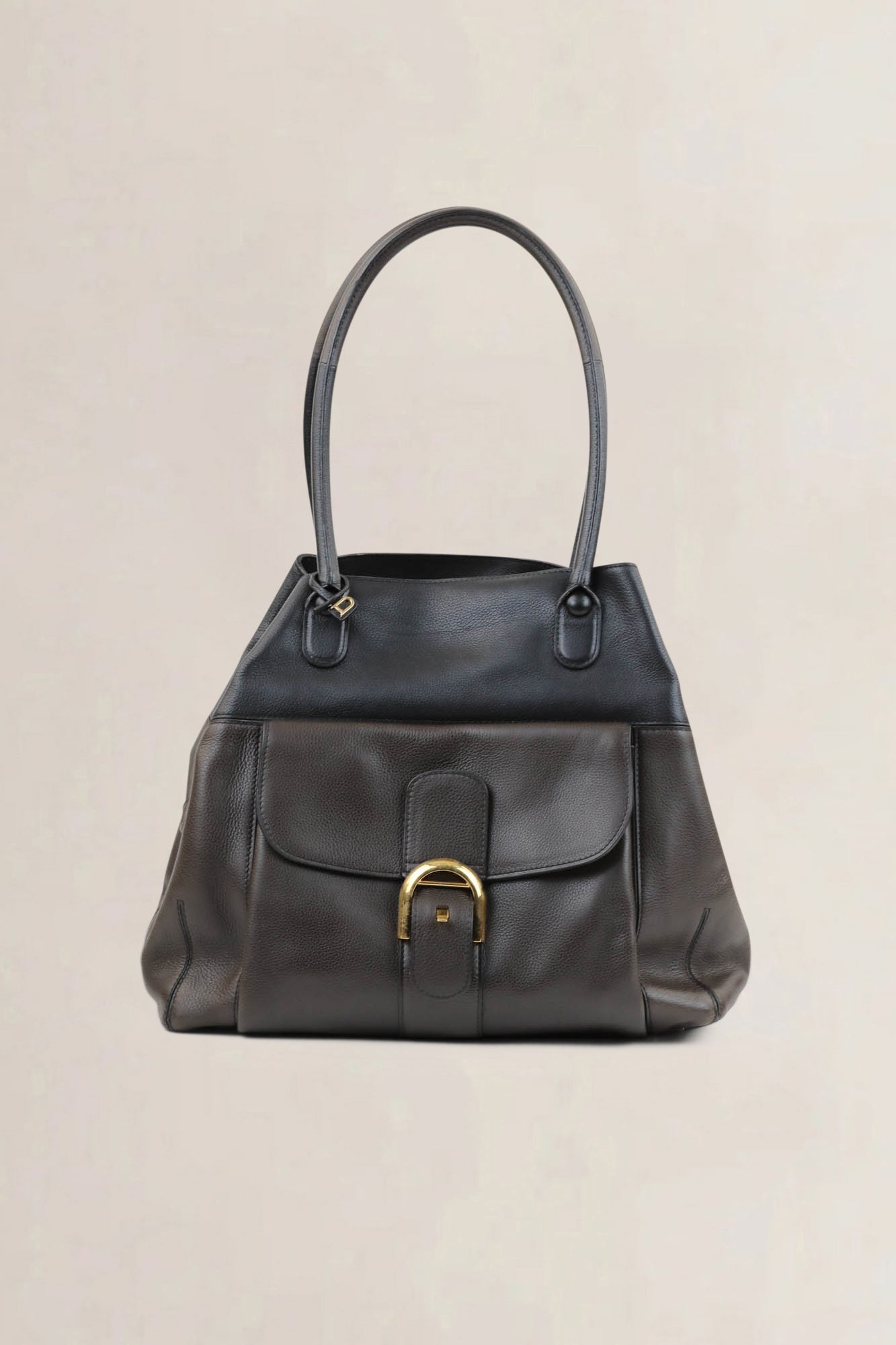 Delvaux Brown/Black Trompe L’Oeuil Shoulder Bag