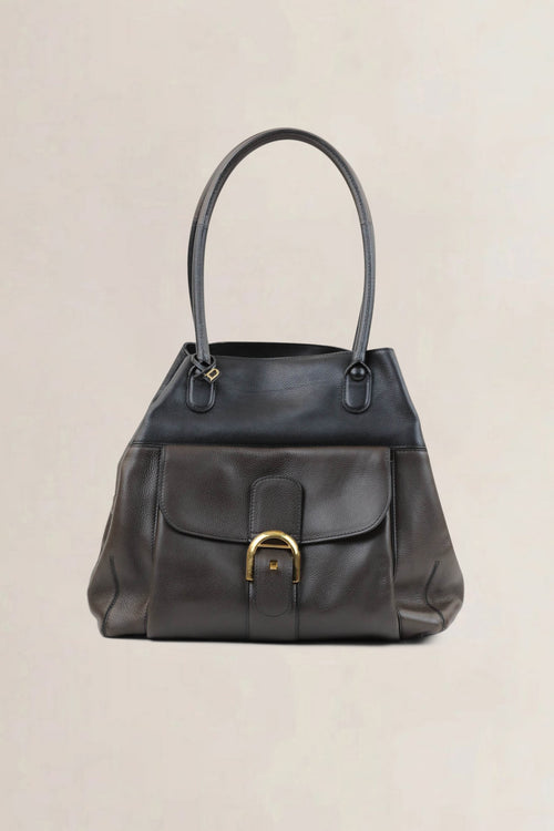 Delvaux Brown/Black Trompe L’Oeuil Shoulder Bag