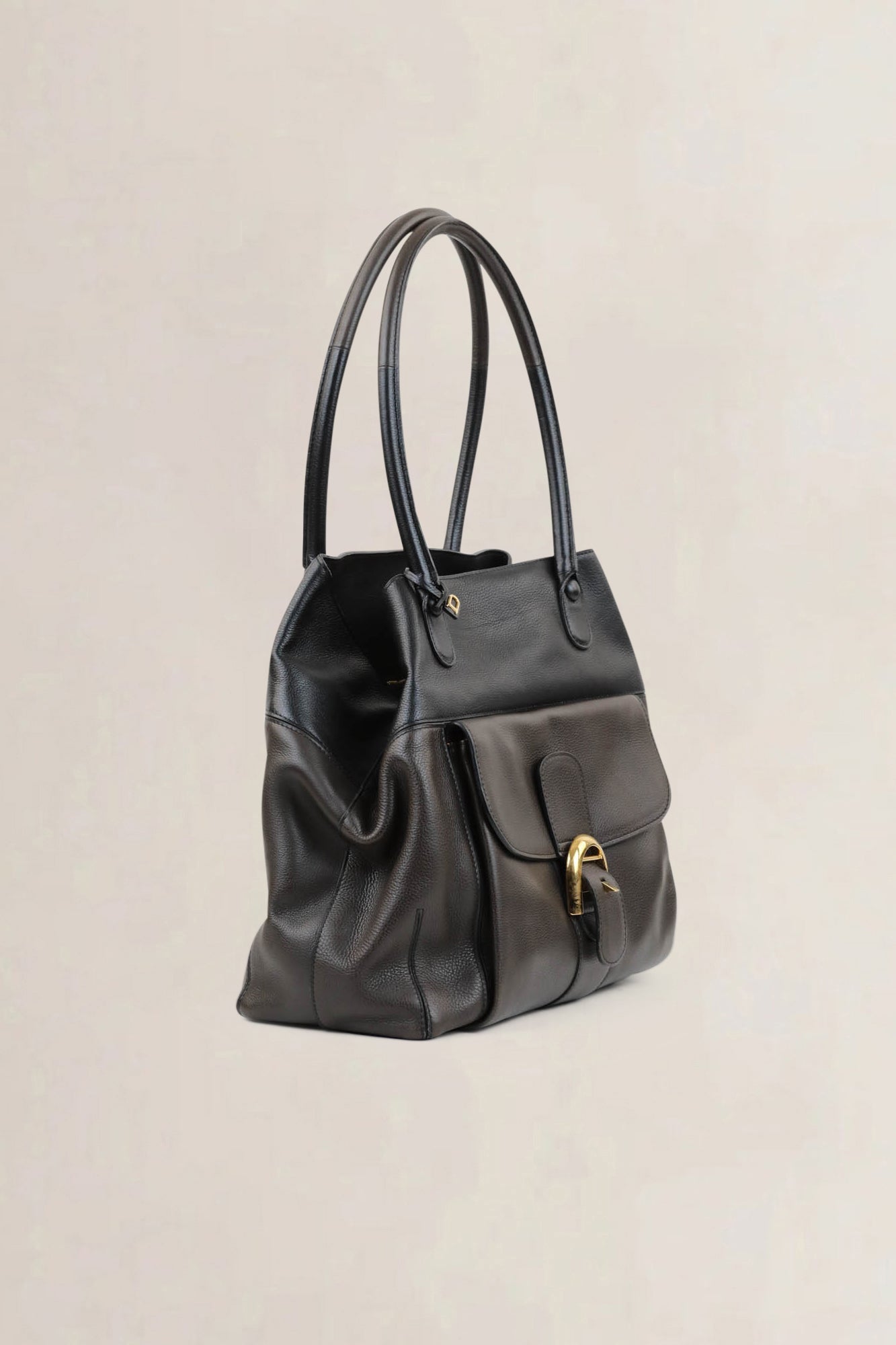 Delvaux Brown/Black Trompe L’Oeuil Shoulder Bag