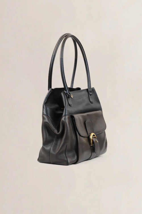 Delvaux Brown/Black Trompe L’Oeuil Shoulder Bag