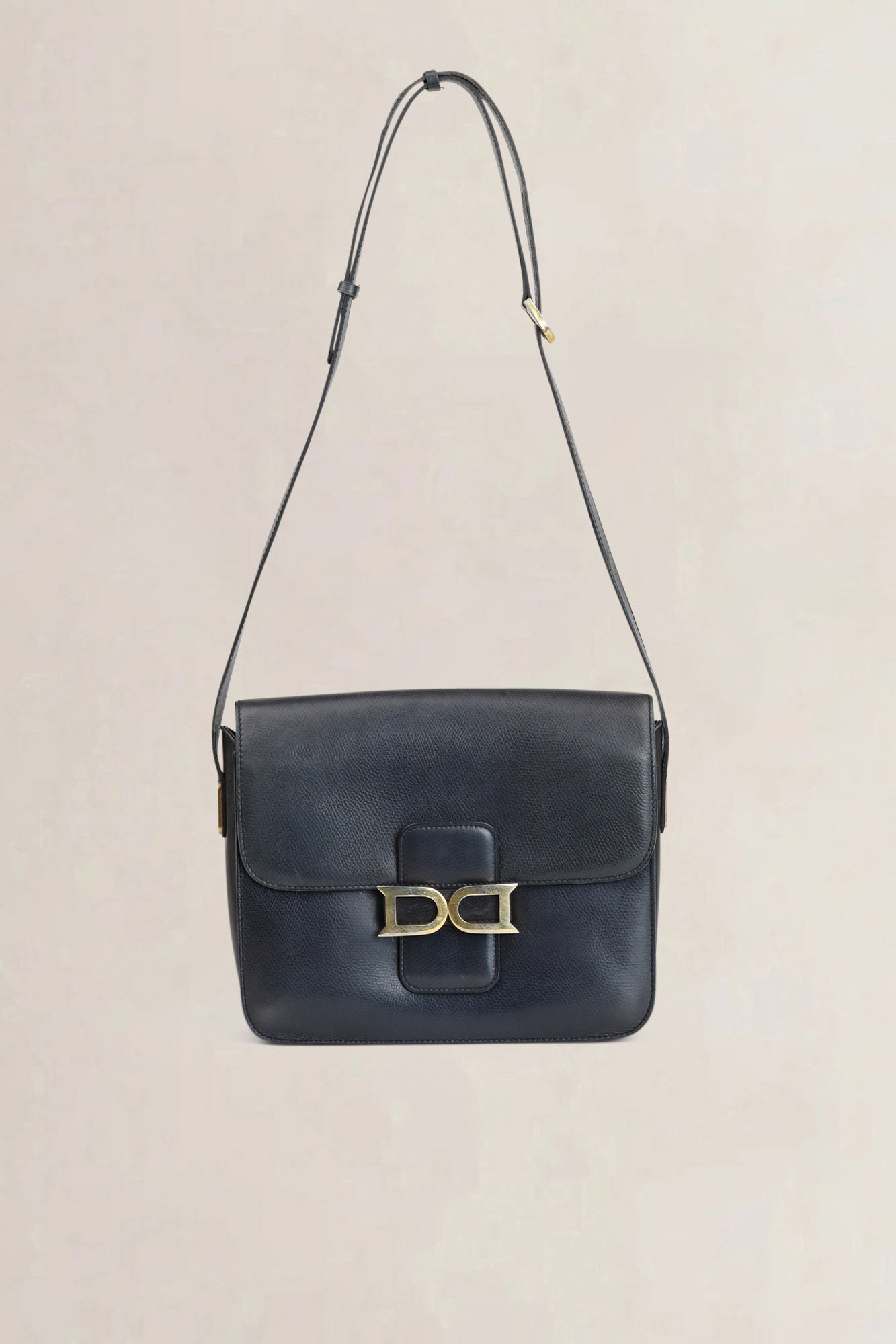 Delvaux Blauwe Leren Bourgogne Crossbody Tas