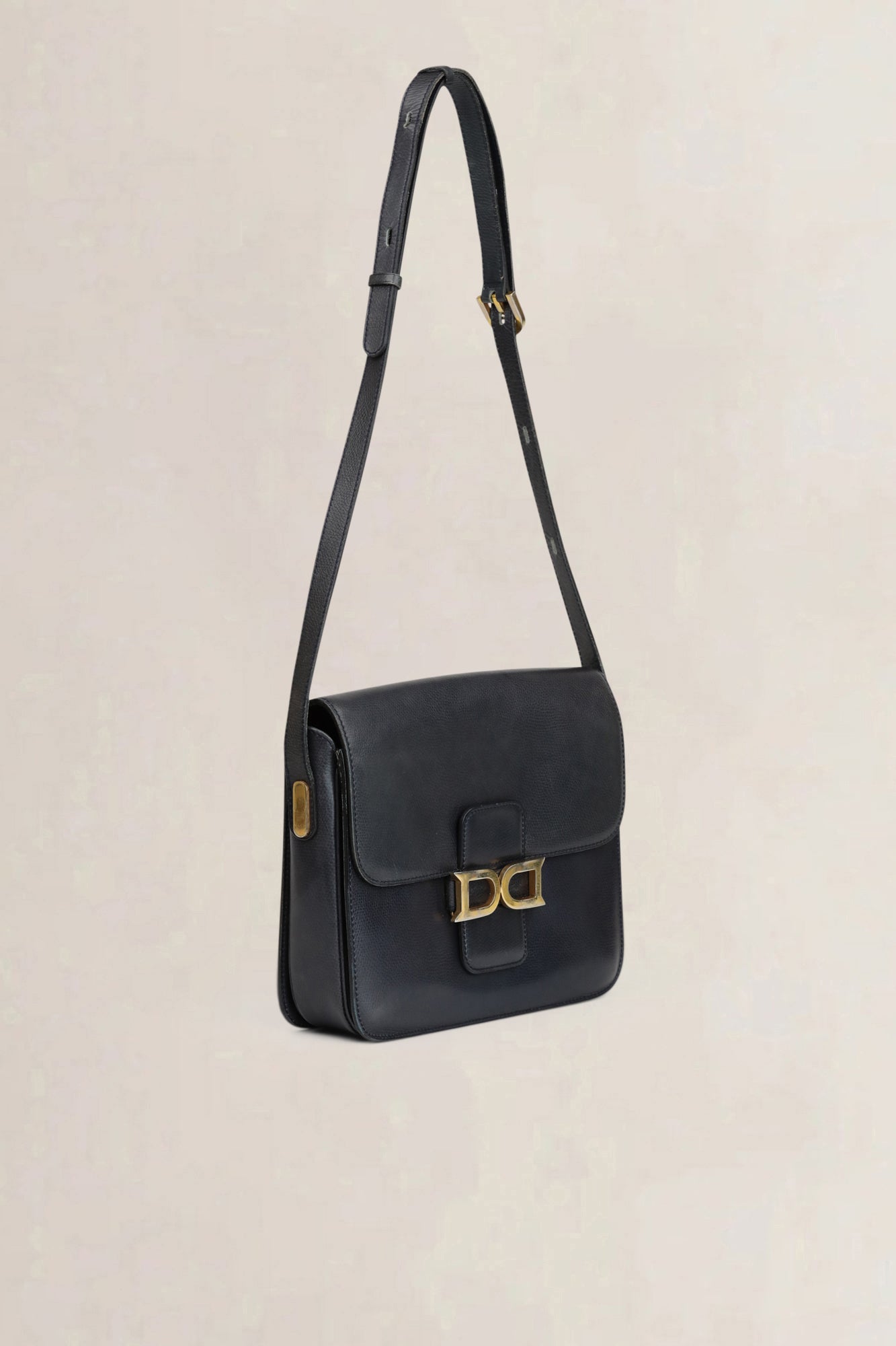 Delvaux Blauwe Leren Bourgogne Crossbody Tas