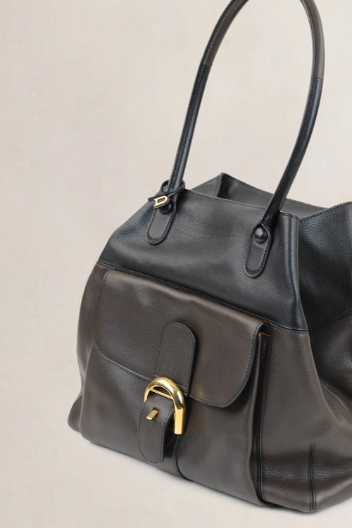 Delvaux Brown/Black Trompe L’Oeuil Shoulder Bag