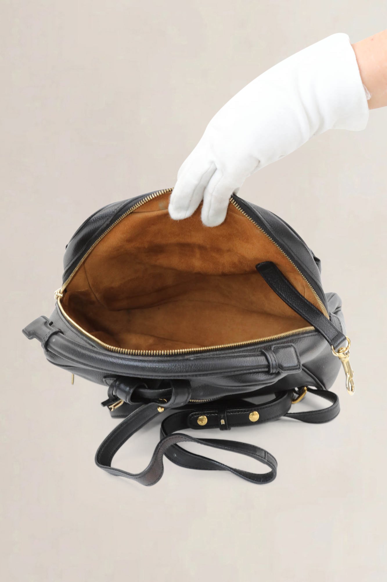 Delvaux Black Leather Onde Backpack