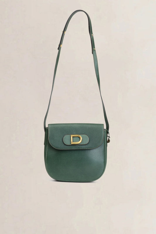 Delvaux Groene "D" Leren Crossbody Tas