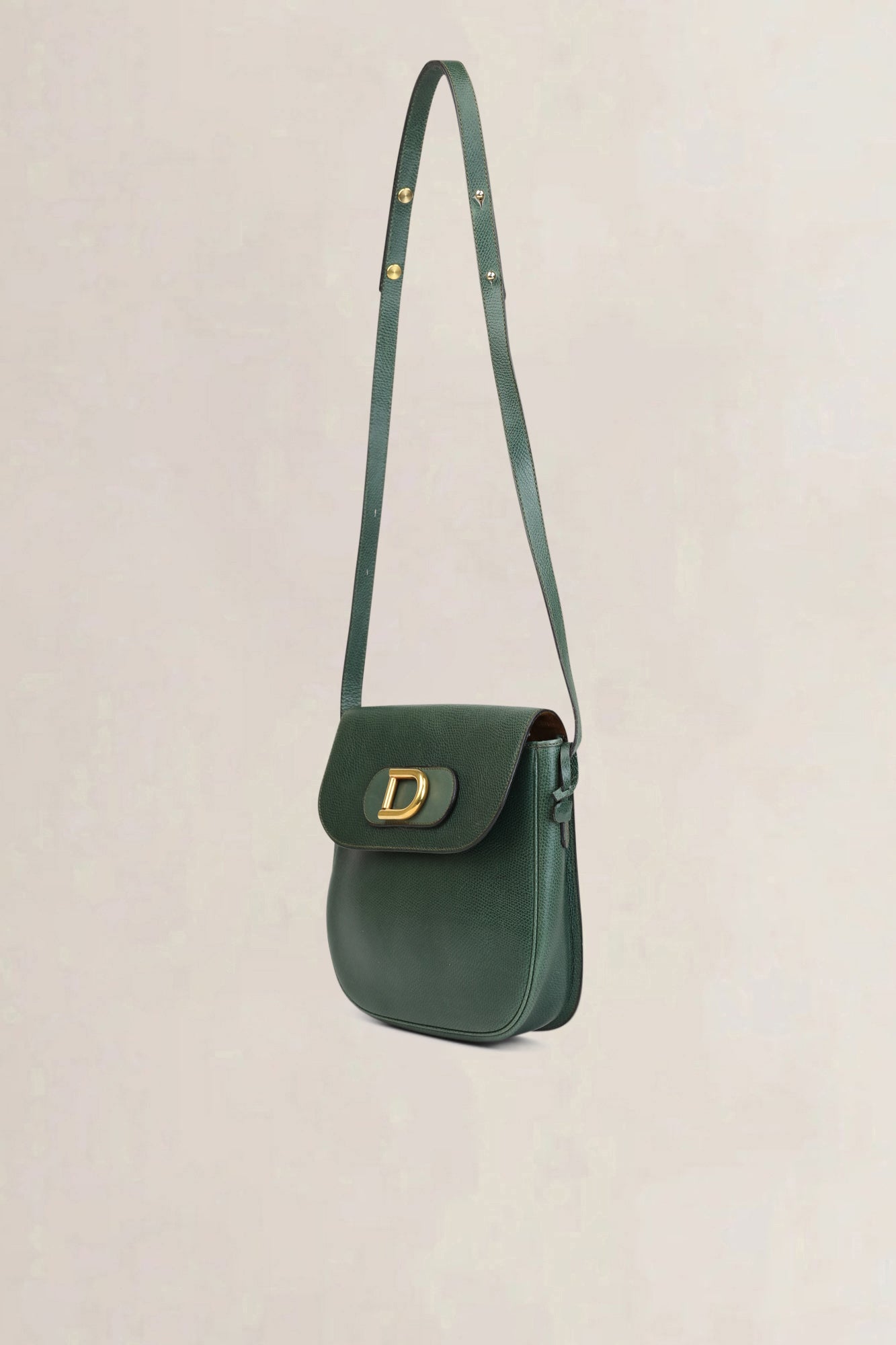 Delvaux Groene "D" Leren Crossbody Tas