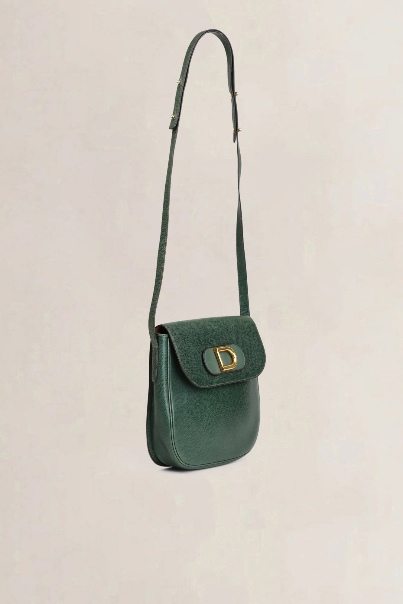 Delvaux Groene "D" Leren Crossbody Tas