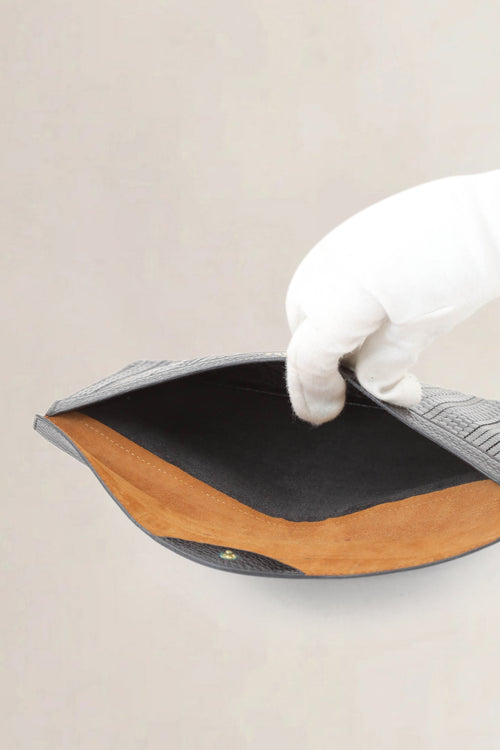 Delvaux Black Toile De Cuir Clutch