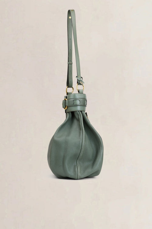 Delvaux Green Leather Ecole Shoulder Bag