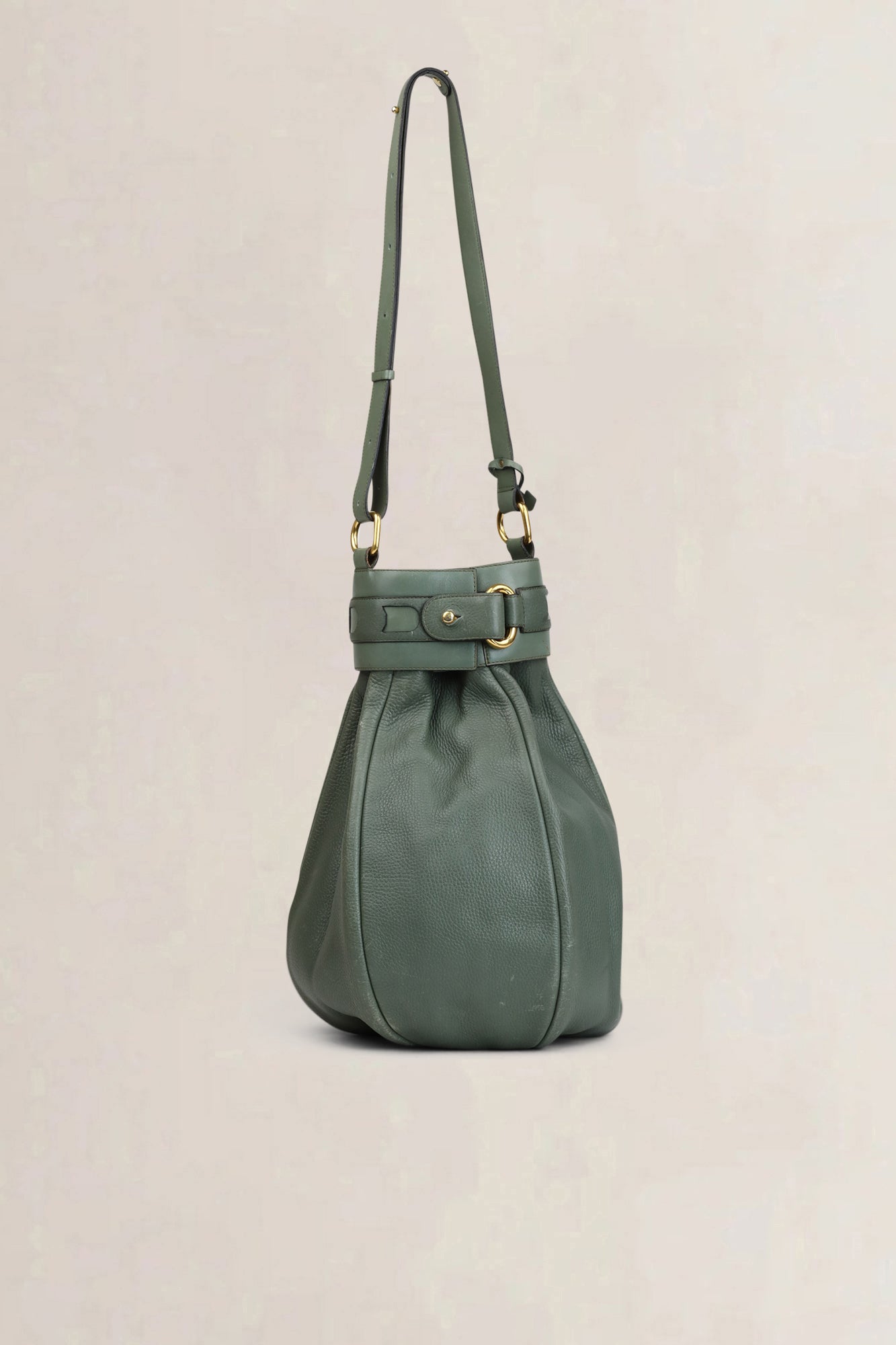 Delvaux Green Leather Ecole Shoulder Bag