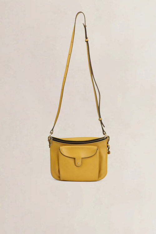 Delvaux Gele Leren Crossbody Tas