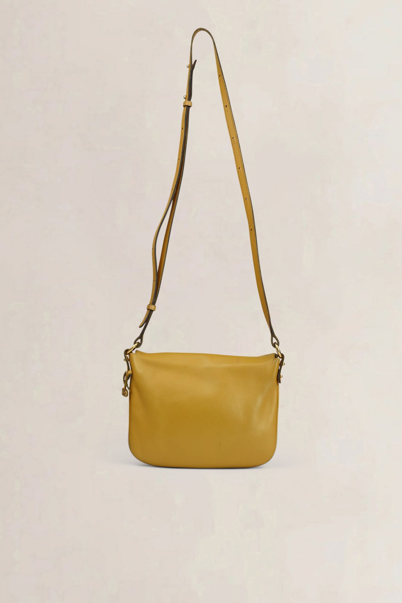 Delvaux Gele Leren Crossbody Tas