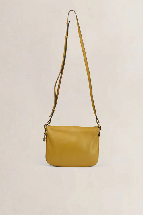 Delvaux Gele Leren Crossbody Tas